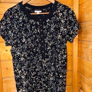 J. Jill Black Floral Blouse